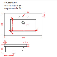 Artceram WASHBASINS GAP Раковина 86х51 см, 1 отв., цвет: белый