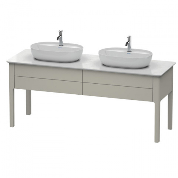 Duravit Luv База напольная, с 2 выдв. ящиками, каменной столешницей и раковинами, 743x1788x570, цвет: серо-коричневый шелковисто-матовый