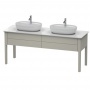 Duravit Luv База напольная, с 2 выдв. ящиками, каменной столешницей и раковинами, 743x1788x570, цвет: серо-коричневый шелковисто-матовый