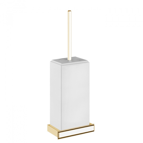 Gessi Eleganza Ершик для унитаза подвесной, цвет: шлифованное золото/белый