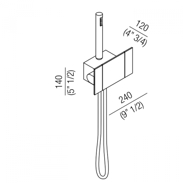 Agape Sen Настенный смеситель для ванны, с ручным душем и шлангом, цвет: черный