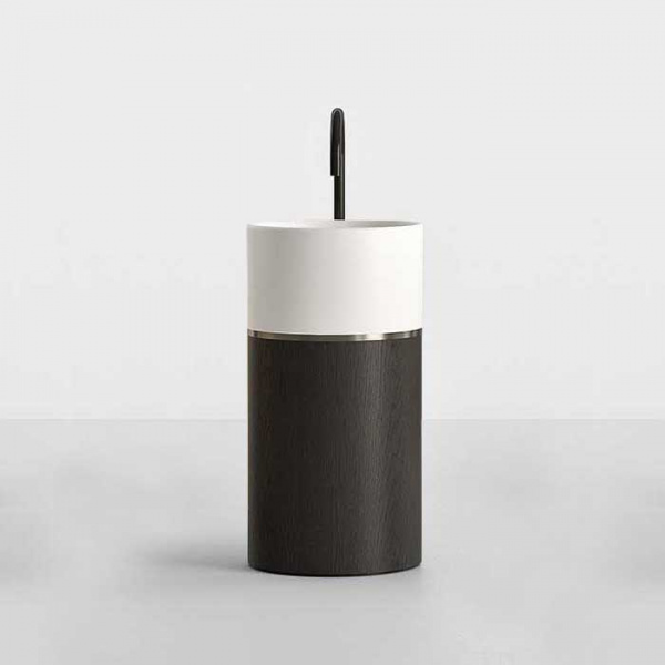 NOORTH milldue edition ROMA I Раковина 45х88 см, без отв., напольная, без перелива, с донным клапаном, цоколь Ardesia, цвет: Platino/Bianco opaco