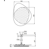 Carlo Frattini Wellness Верхний душ Cloud, в комплекте с потолочным держателем 150 мм., верхняя пластина белая, цвет: хром
