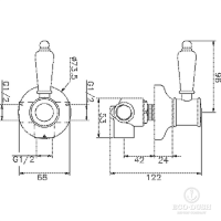 HUBER Victorian Переключатель на 2 положения 1/2", цвет: хром