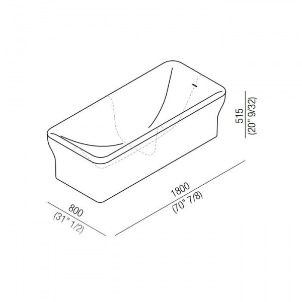 Agape Novecento Ванна отдельностоящая 180х80х51.5 см
