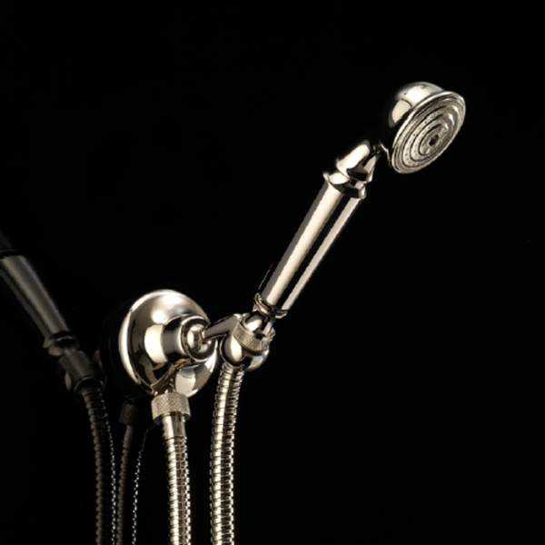 Devon&Devon Manhattan Лейка душевая с гибким шлангом, держателем и выпуском, никель блестящий