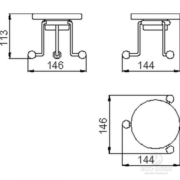HUBER Croisette Мыльница настольная, цвет: золото/керамика