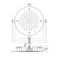 Gattoni PD Душевая лейка круглая диаметр 380мм с системой скрытого монтажа на потолке (с хромотерапией), цвет: хром