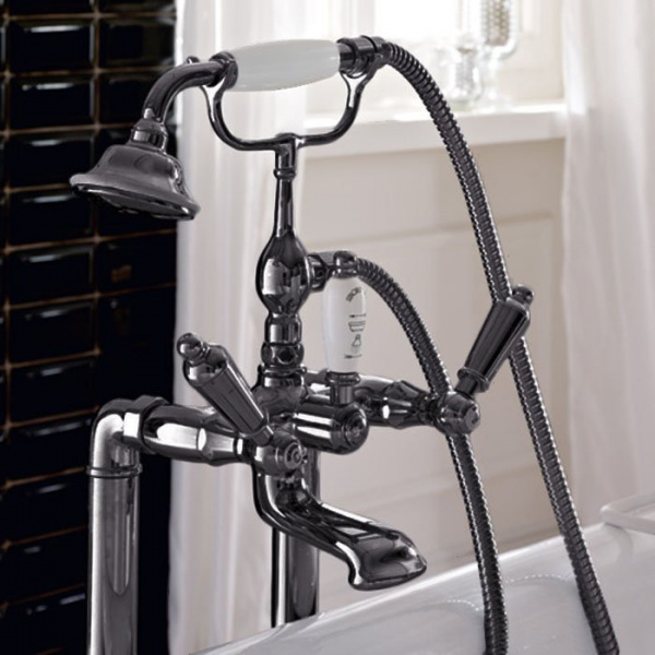 Sbordoni Livia Смеситель для ванны напольный h680мм с ручным душем, цвет: черный никель