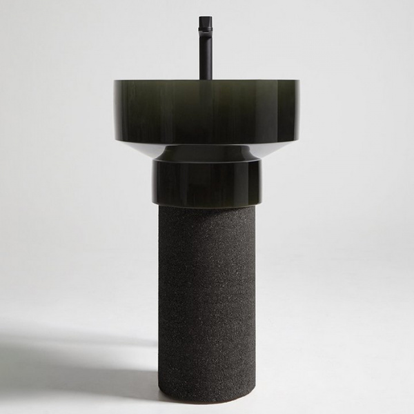 Antonio Lupi Bolgheri Раковина 50х90 см, без отв., напольная, слив в пол, с сифоном и донным клапаном, пьедестал из пробки Natural, Cristalmood, цвет: Oleo