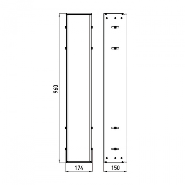 EMCO Asis Монтажная рама 17.4х96см., для модулей 150