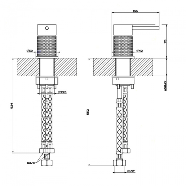 Gessi Cesello Рычаг удаленного управления, цвет: шлифованная сталь