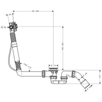 Hansgrohe Exafill S Скрытая часть излива на ванну с набором для слива и перелива для нестандартных ванн