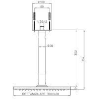 BOSSINI DREAM-RECTANGULAR Верхний душ 400 x 300 мм 1 режим - держателем вертикальным 300 x Ø 36 мм, цвет: хром