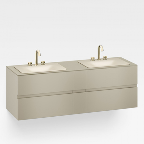 Armani Roca Baia Тумба подвесная с 2 раковинами, 179.4х59х61см с 4 ящиками, со столешницей, цвет: greige