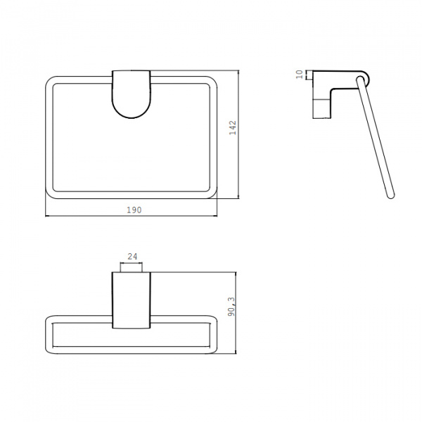 EMCO Mundo Полотенцедержатель-кольцо, фиксированный, 19см, подвесной, цвет: хром