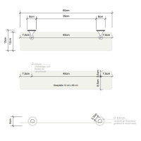 Decor Walther Classic GLA60 Полка стеклянная 60x13.5см, подвесной, цвет: никель полированный