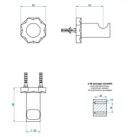 THG Nihal Porcelaine Ivoire Крючок одинарный, подвесной, цвет: Soft gold