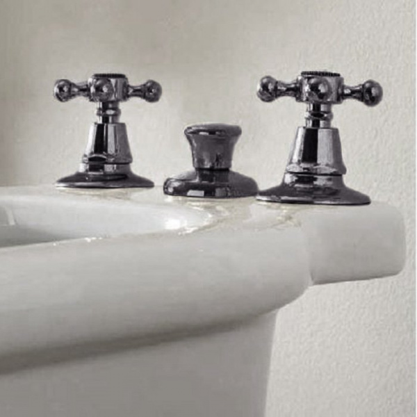 Sbordoni Londra Смеситель для биде на 3 отверстия, цвет: черный никель