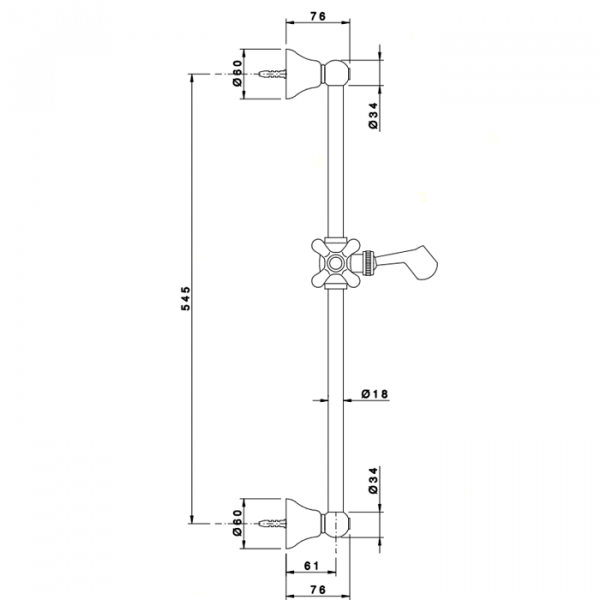Nicolazzi Doccia Душевая штанга, 545мм, цвет: золото