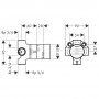 Axor/Hansgrohe Trio/Quattro S запорный/переключающий вентиль, скрытый монтаж 3/4, расход воды 130 л/мин