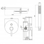 Gattoni Circle One Комплект для душа со встроенным смесителем, перекл. на 2 вых, с ручной лейкой и верхним душем 250мм, цвет: хром