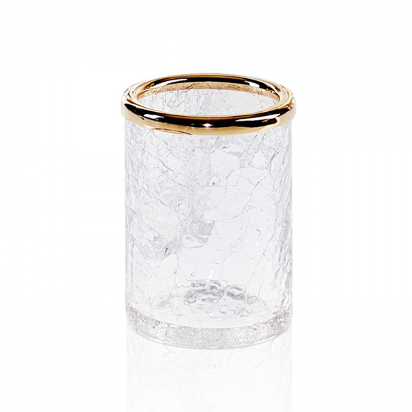 Decor Walther Crack BER Стакан настольный, французское стекло Craquele, цвет: золото