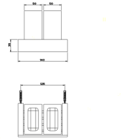 Gessi Rettangolo Стакан подвесной двойной, цвет: хром/белый