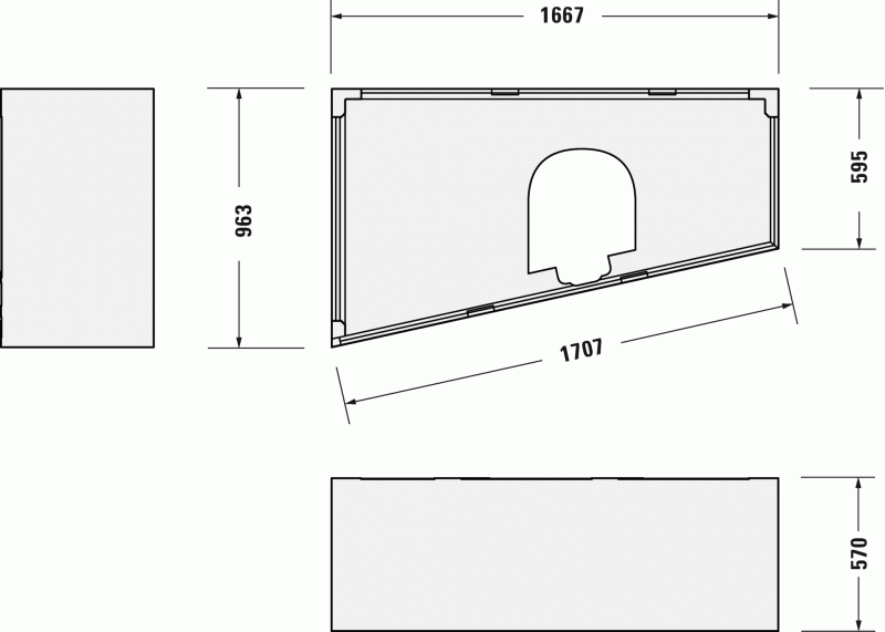 Опора из стиропора для ванны Duravit Paiova, 166.7x96,3/59,5