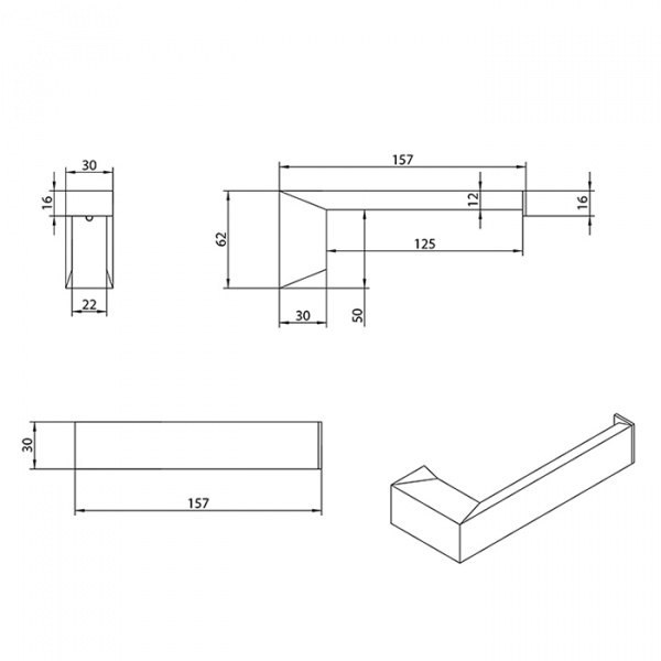 Bongio Stelth Полотенцедержатель 15.7см., цвет: хром