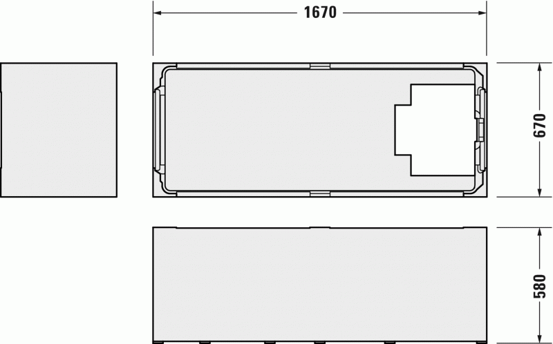 Опора из стиропора для ванны Duravit D-Neo, 167x67