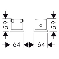 Axor Citterio E Смеситель для ванны, термостатический, на 2 отв., внешняя часть, цвет: шлифованное золото