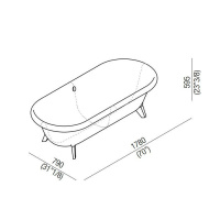 Agape Ottocento Ванна отдельностоящая 178х79х59.5 см