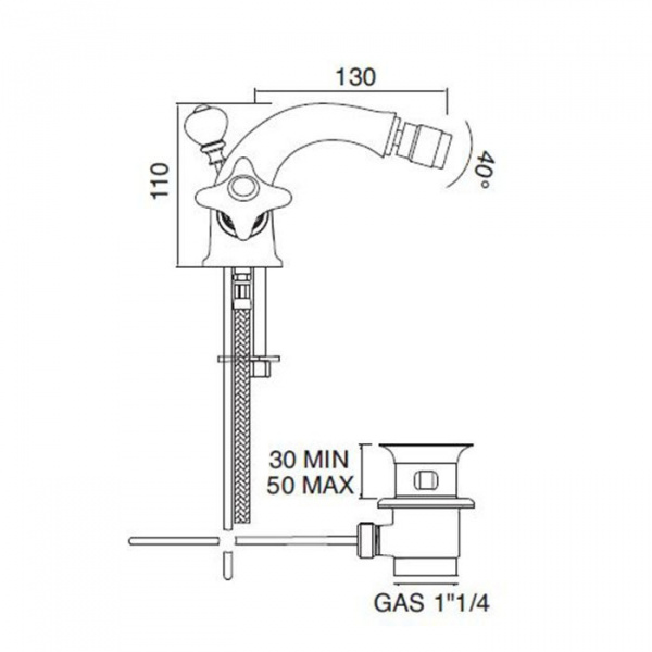 Sbordoni Magnolia Смеситель для биде на 1 отверстие, цвет: хром