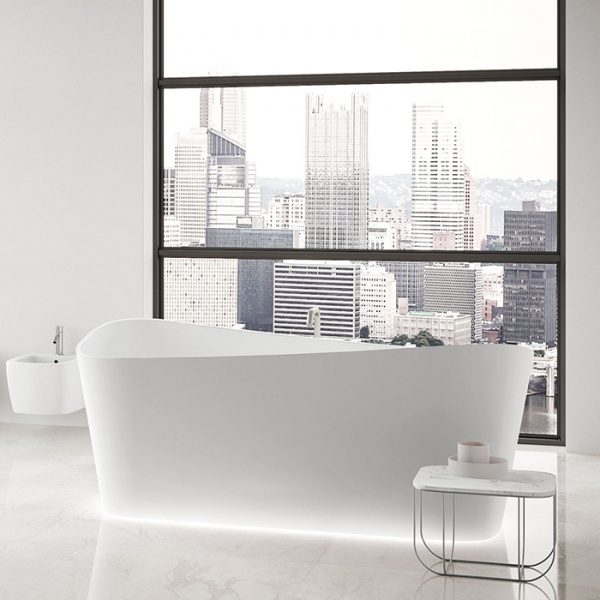 Novellini Infinitive Ванна пристенная 170х94х70cм., в комплекте со смесителем хром, с донным клапаном click-clack, novotech