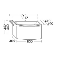 Burgbad Yso Комплект подвесной мебели 89.5x49x45 см, цвет песочный глянцевый с полотенцедержателем слева. цвет: хром.