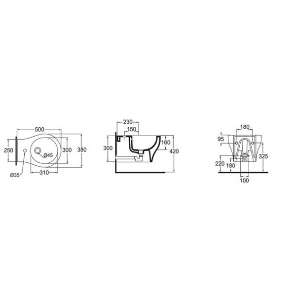 AZZURRA VERA Биде подвесное 50х40см, цвет: белый