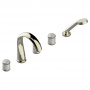 THG Hirondelles Смеситель на борт ванны, 5 отв., с ручным душем, цвет: Soft gold