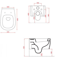 Artceram AZULEY  Унитаз подвесной 36х52см, цвет: черный, сиденье на выбор
