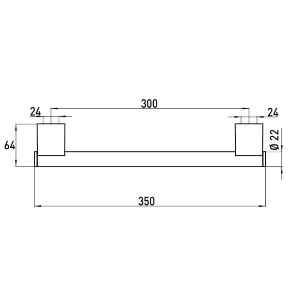 EMCO System2 Поручень, 300мм, подвесной, цвет: хром