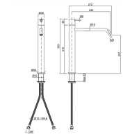 Antonio Lupi Ayati Смеситель для раковины, на 1 отв., излив: 273мм, высота: 35см, цвет: полированная сталь