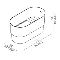 Agape Immersion Ванна отдельностоящая 142.7x70.7x72.5 см