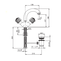 Nicolazzi Onice Смеситель для раковины с поворотным изливом, излив: 139 мм, цвет: хром