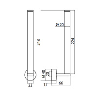 EMCO Rondo2 Держатель 2 запасных рулонов, вертикальный, подвесной, цвет: хром