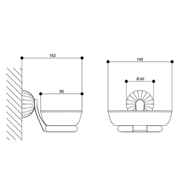 Мыльница подвесная Bongio Radiant, цвет: золото 24к.