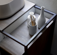 SIMAS Frame Комплект мебели с ящиком и открытым элементом, 105x57xh72см, Цвет: серый ясень/белый