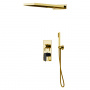 Gattoni Soffio Комплект для душа верхний душ, ручной душ, однорычажный смеситель с переключением, цвет: золото/черный