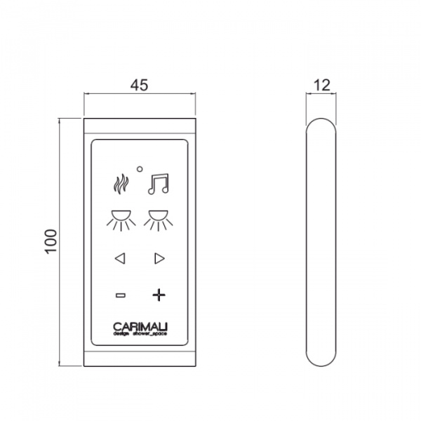 Carimali Пульт д/управления хромотерапией и контролем белого света, вкл./выкл. аудио и ароматерапевтических устройств, с системой Bluetooth IP65