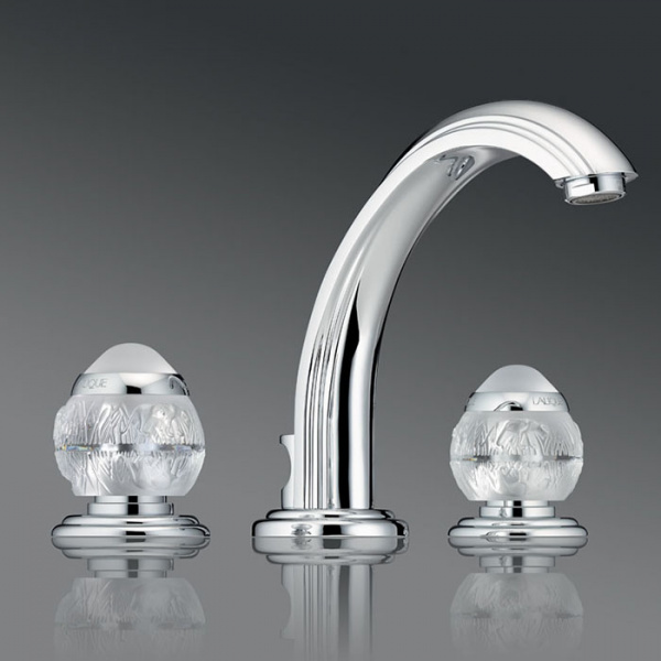 THG Panthere Cristal clair Смеситель для раковины, 3 отв., цвет: хром/прозрачный хрусталь