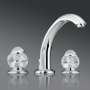 THG Panthere Cristal clair Смеситель для раковины, 3 отв., цвет: хром/прозрачный хрусталь